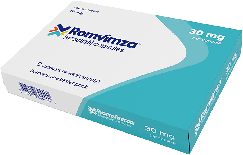 ROMVIMZA™ (vimseltinib) packaging