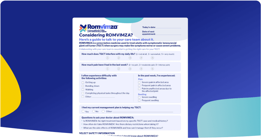 ROMVIMZA™ (vimseltinib) doctor discussion guide